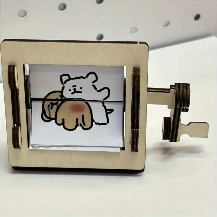 DIY Wooden Hand-Cranked Animation Machine Desktop Decor Kit | Stornfield