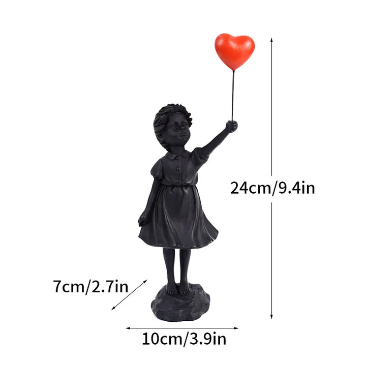 Stornfield | Artify Banksy Sculpture Collection | Flower Thrower & Balloon Girl | Pop Art Figures | Modern Office & Home Decoration