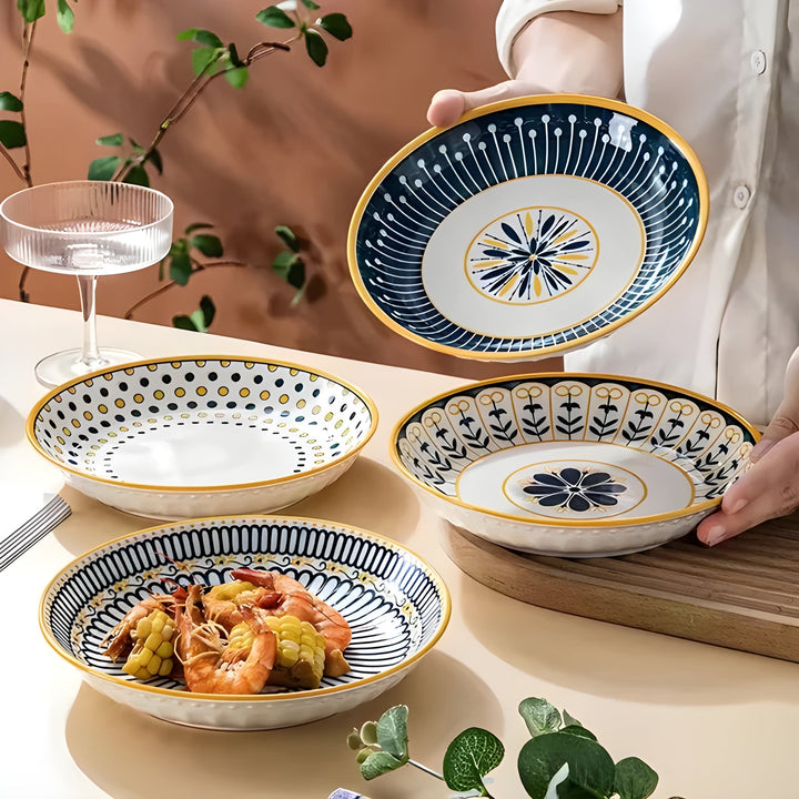 Porcelain Plate Set Hand-Painted – Elegant and Decorative | Perfect for Everyday and Special Occasions | Stornfield