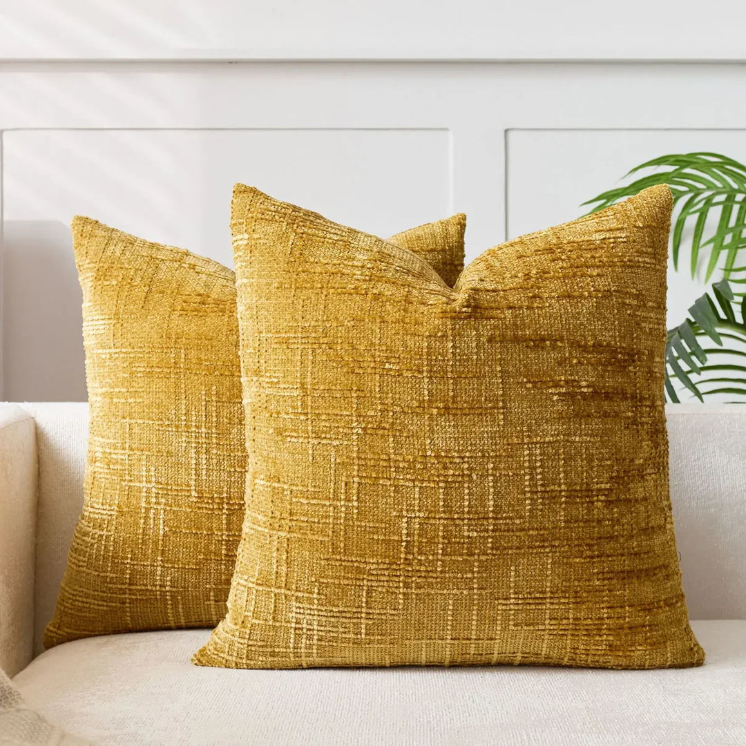 Chenille Sofa cushion cover – Soft solid design | Elegant decoration for living & bedrooms | Stornfield
