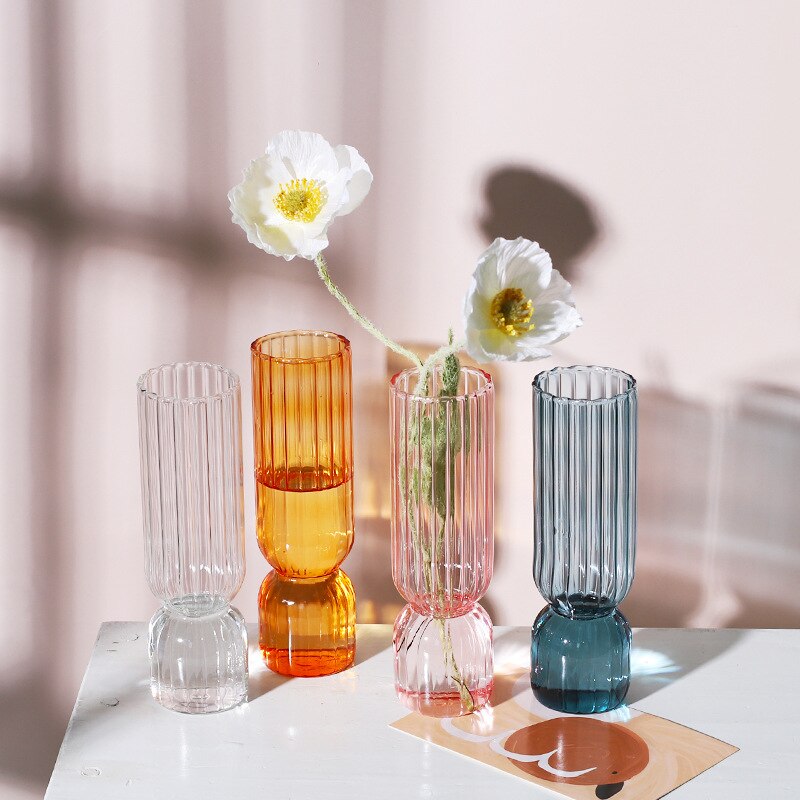 Cylindrical glass vase with scalloped rim | Stornfield
