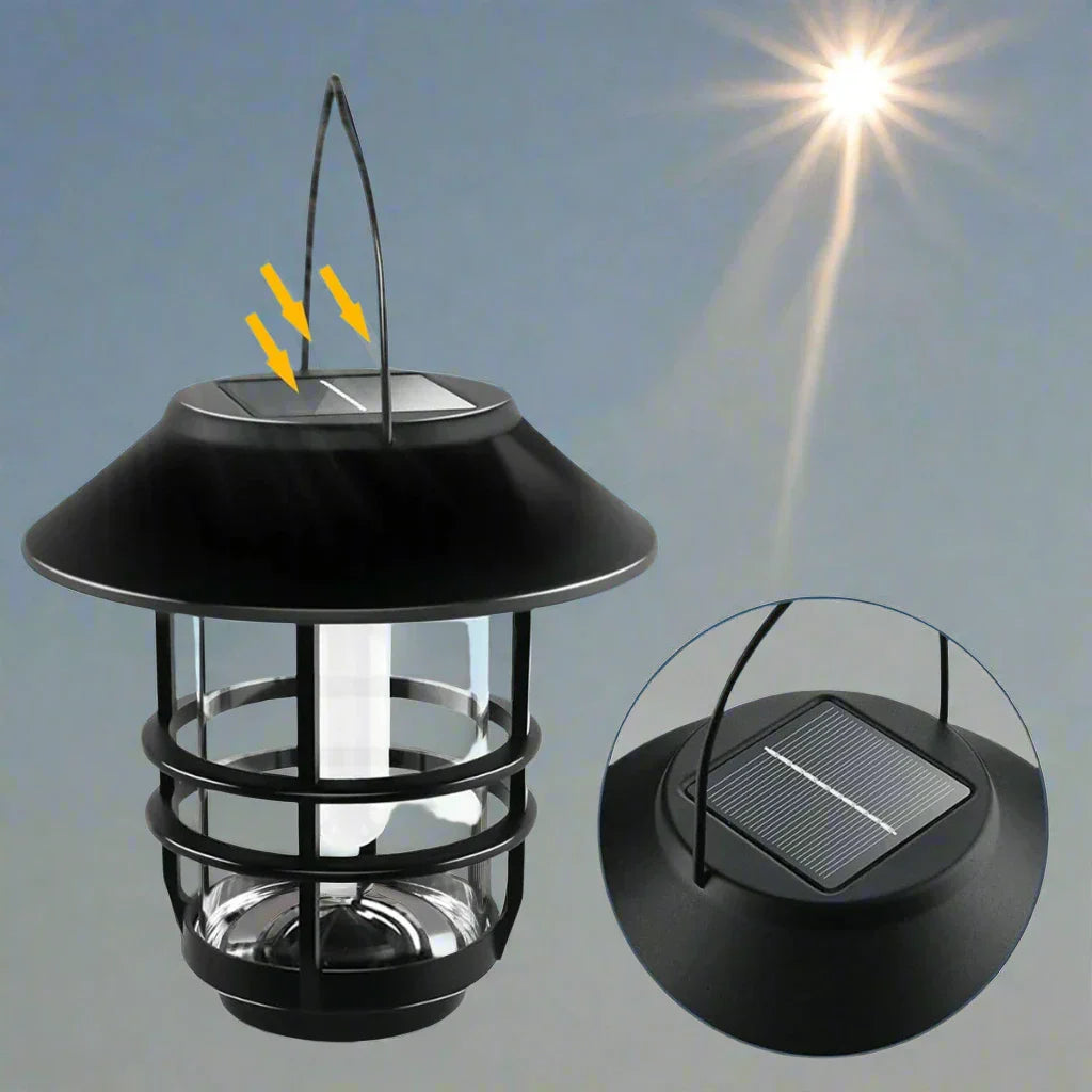 Stornfield | Solar Wireless Waterproof Flickering Flame Lantern Light | - WallLant