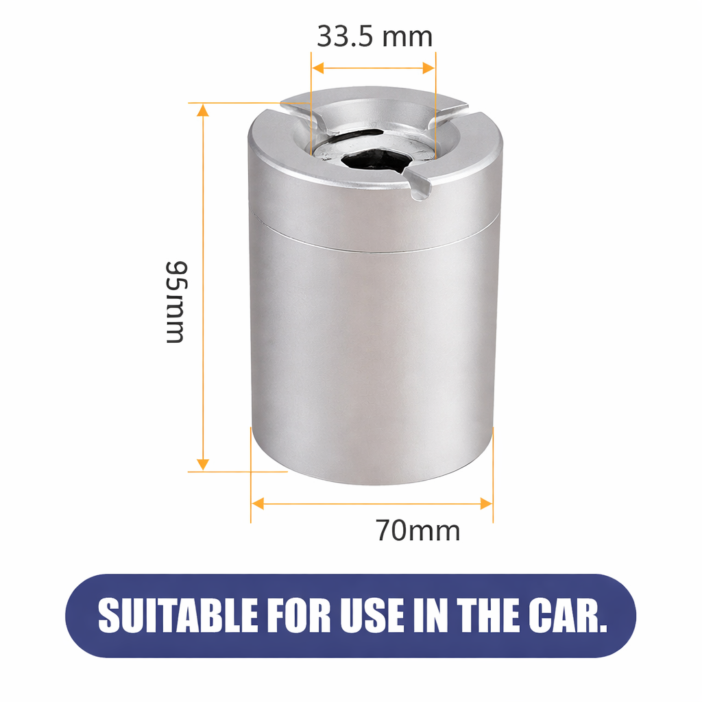 360° Stainless Steel Ashtray with Twist Lid | Stornfield