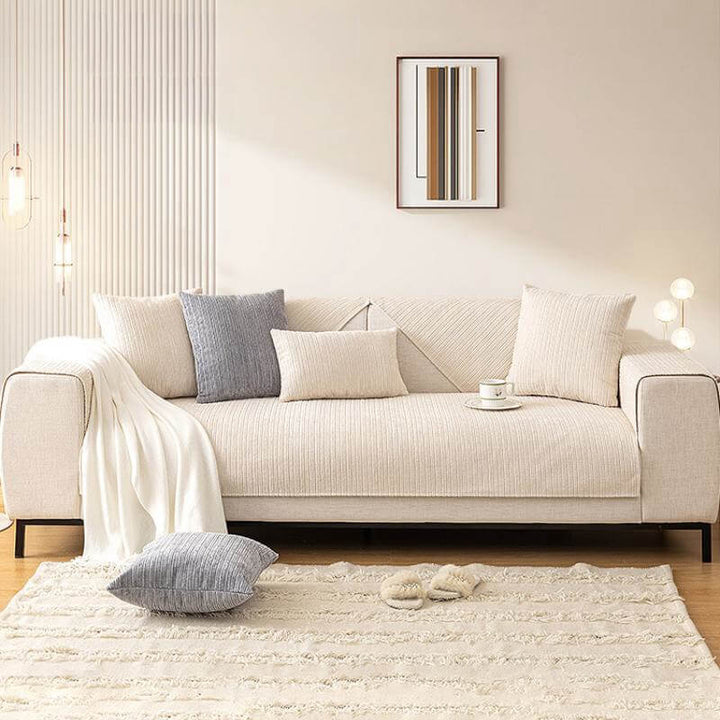 Simple Solid Color Chenille Scratch-resistant Couch Cover | Stornfield