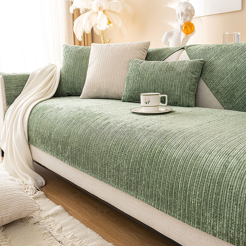 Simple Solid Color Chenille Scratch-resistant Couch Cover | Stornfield
