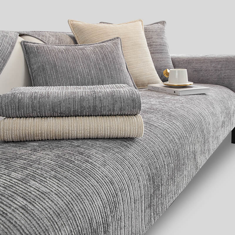 Simple Solid Color Chenille Scratch-resistant Couch Cover | Stornfield