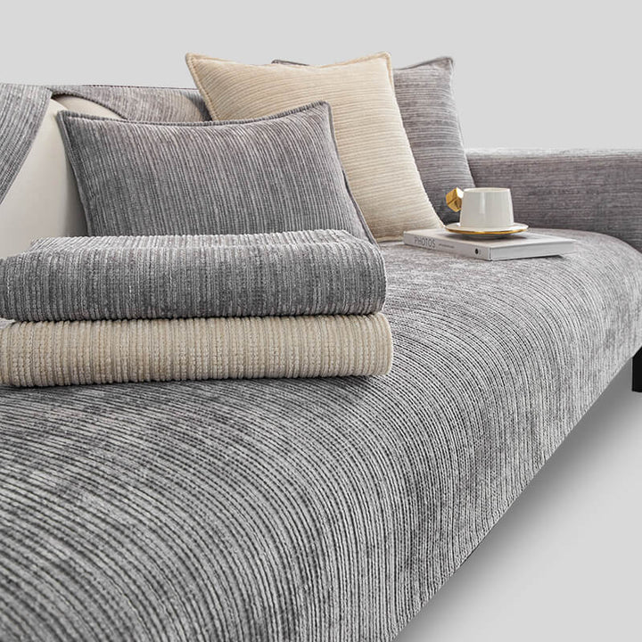 Simple Solid Color Chenille Scratch-resistant Couch Cover | Stornfield
