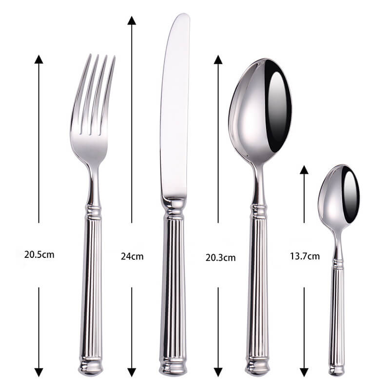 Stornfield | Simple striped 4-piece cutlery set