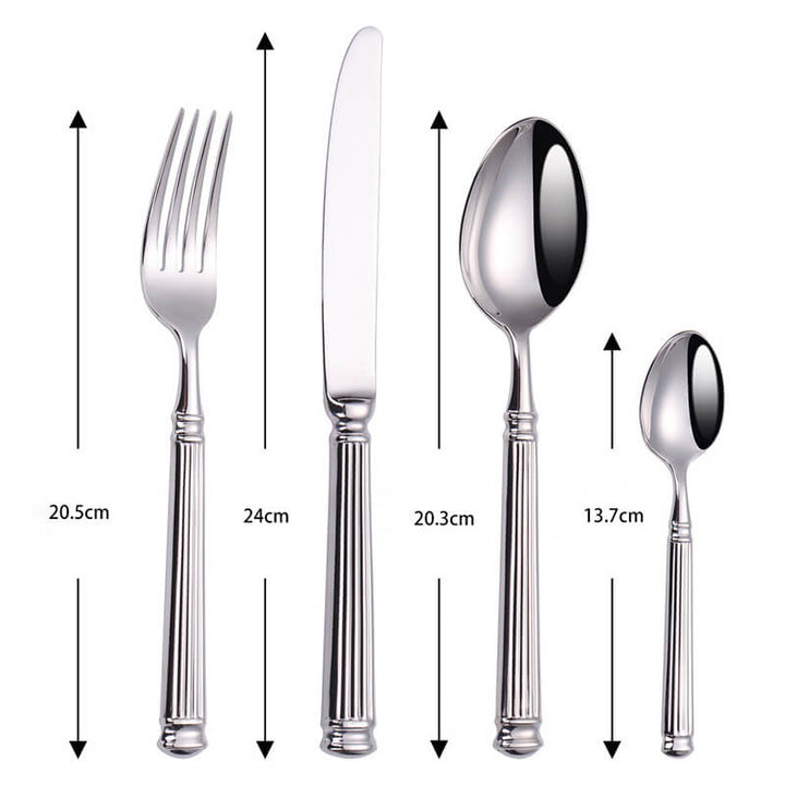 Stornfield | Simple striped 4-piece cutlery set