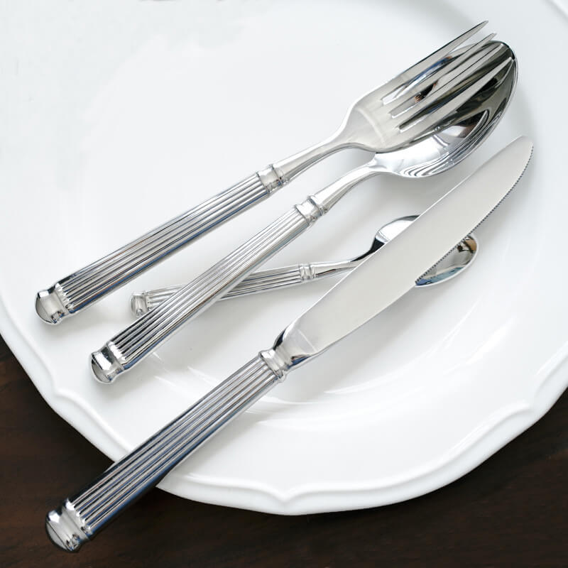 Stornfield | Simple striped 4-piece cutlery set