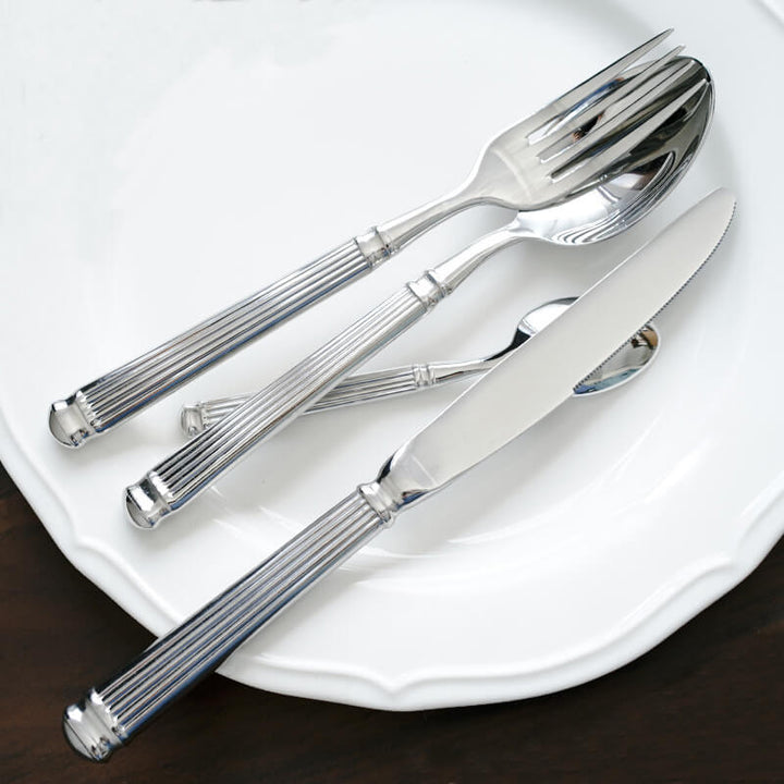 Stornfield | Simple striped 4-piece cutlery set