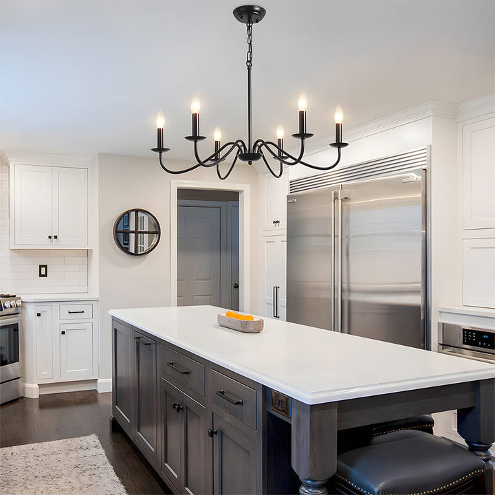 Black Candle Chandelier Light – Ceiling Lamp for Living & Dining Rooms | Stornfield