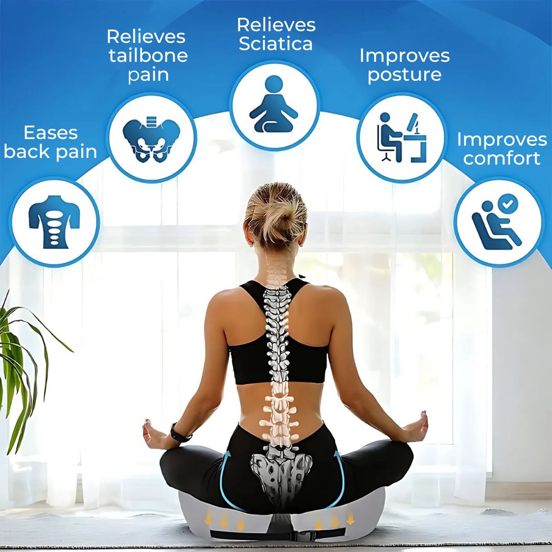 SitSmart Adjustable Memory Foam Seat Cushion for Tailbone Pressure Relief | Seat Cushion for Coccyx Pressure Pain - Posture Support in Stornfield Office Chairs