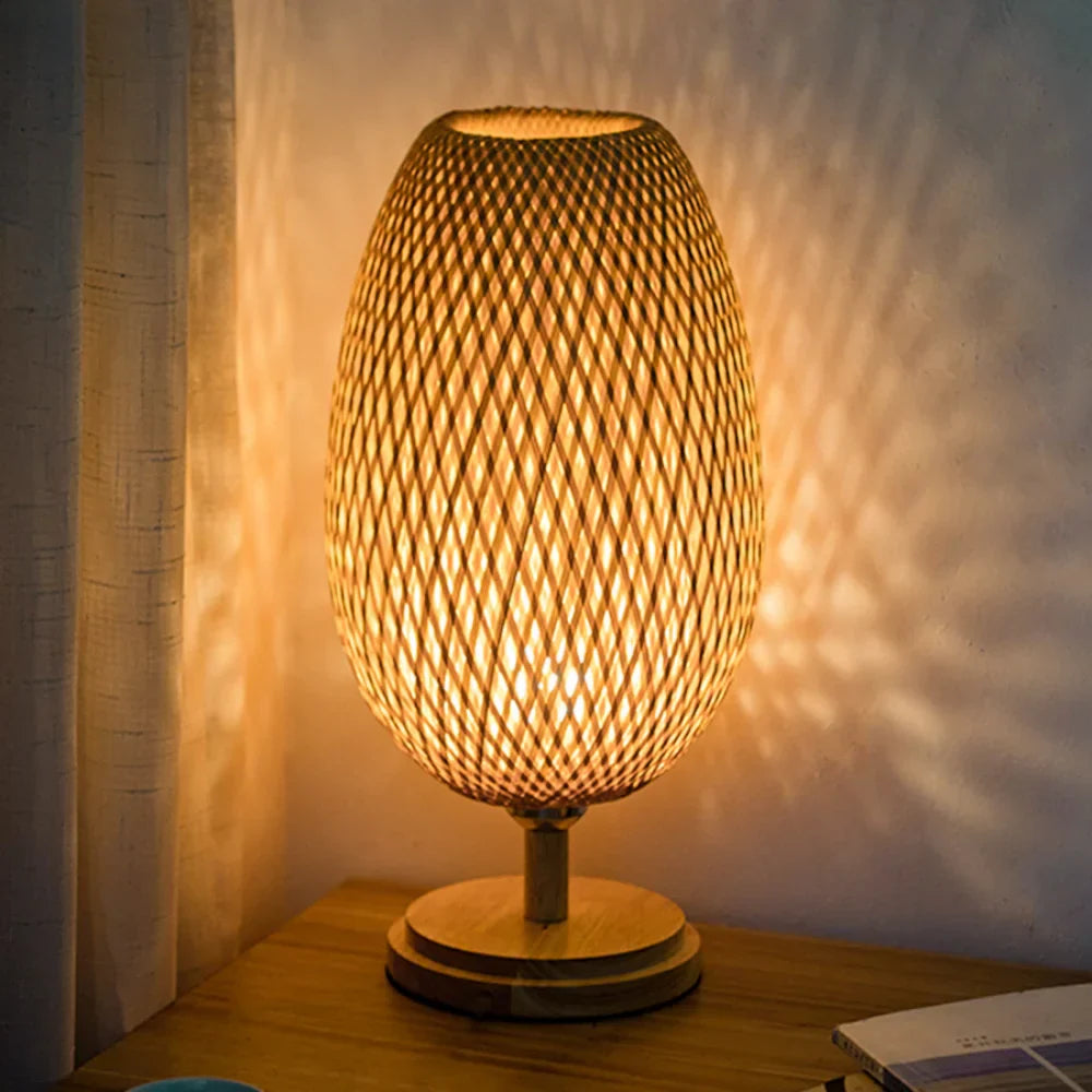 Stornfield | Rattan Lamp - Dimmable Basket Lamp for Bedroom and Living Room Decor
