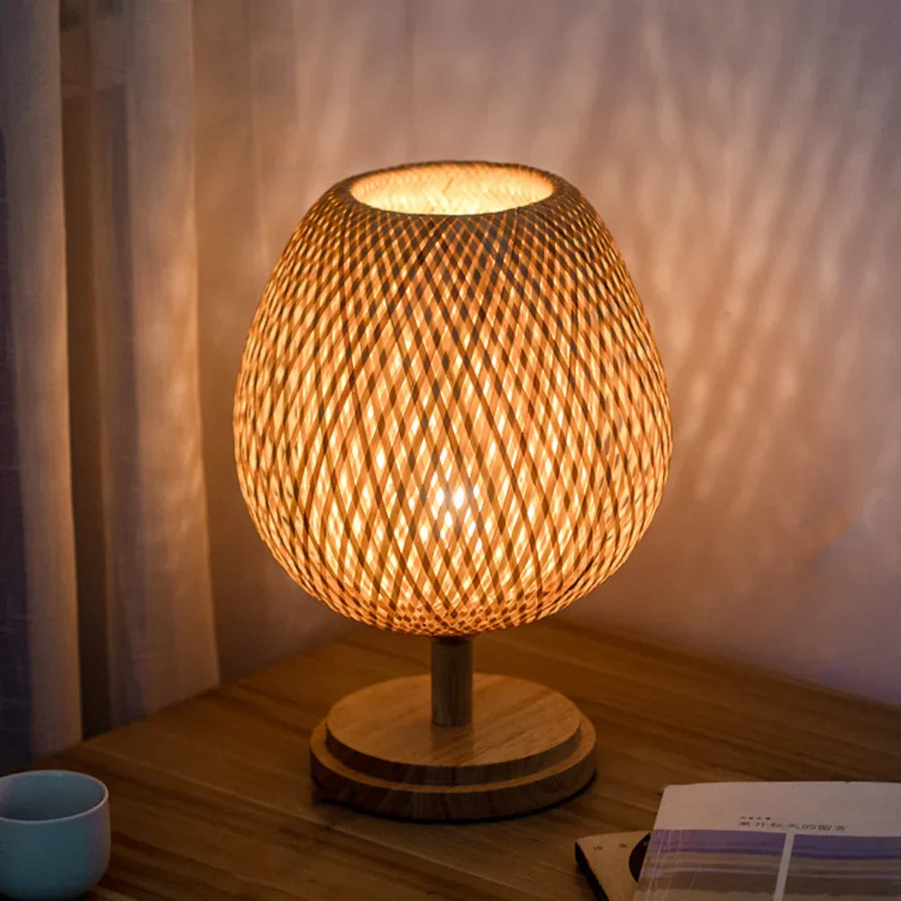 Stornfield | Rattan Lamp - Dimmable Basket Lamp for Bedroom and Living Room Decor
