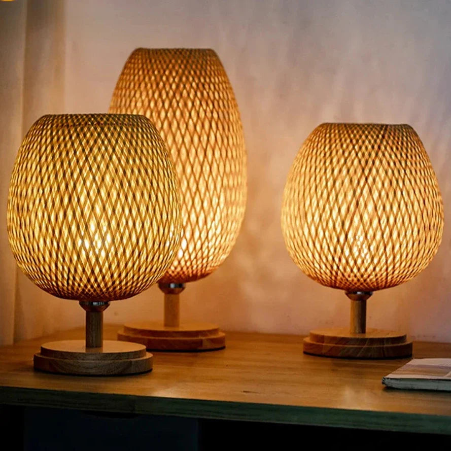 Stornfield | Rattan Lamp - Dimmable Basket Lamp for Bedroom and Living Room Decor