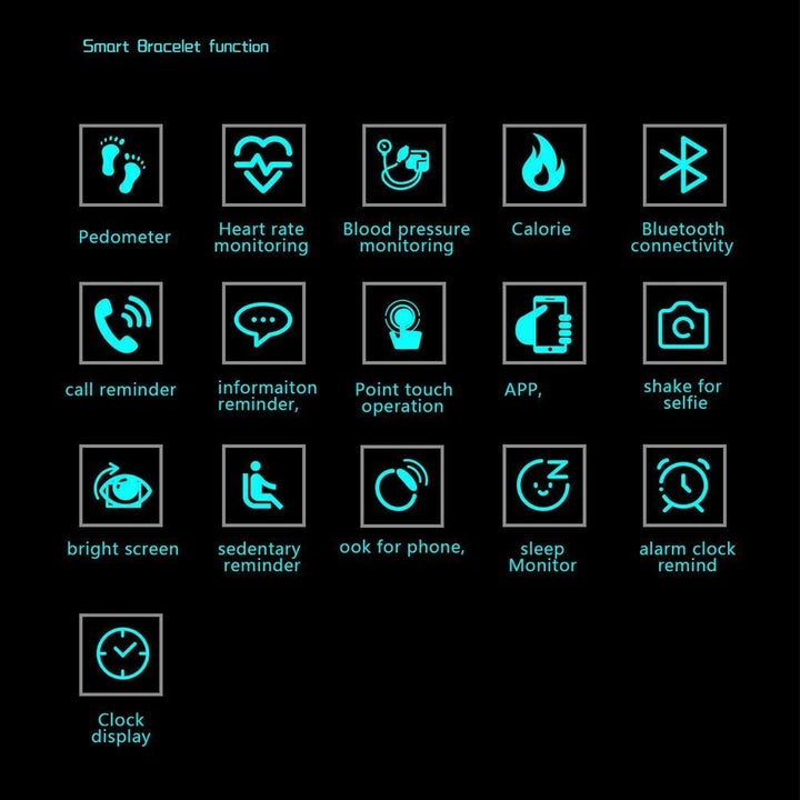 Stornfield | Smart Wristband fitness tracker Watch Health Heart rate band Blood Pressure Waterproof Smart Bracelet for Men Women Smartband