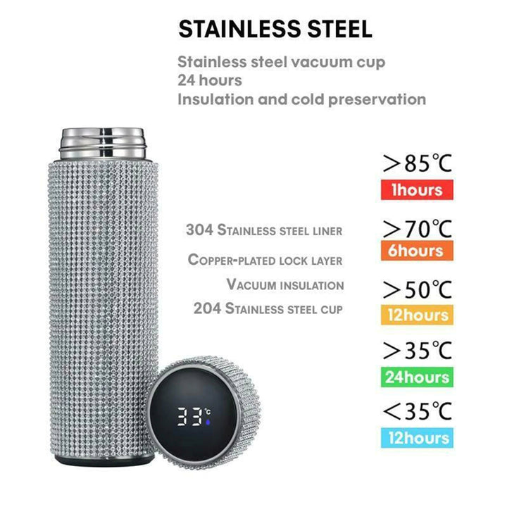 Stornfield | Smart Thermos Bottle I Smart Temperature Display Zirconium Vacuum Bottle 500 ML