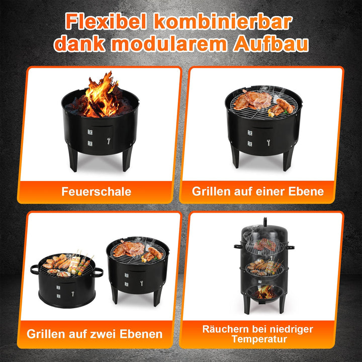 3 in 1 Smoker Smoking Oven 2 Levels | Stornfield