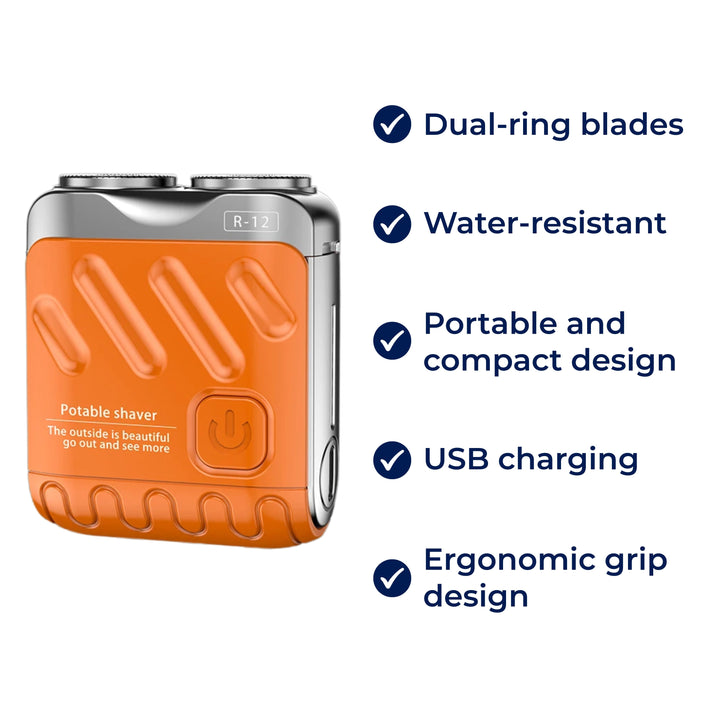 SmoothEdge | Rotary Electric Shaver – Dual Ring Blades – Water Resistant – Men's Grooming Bowl