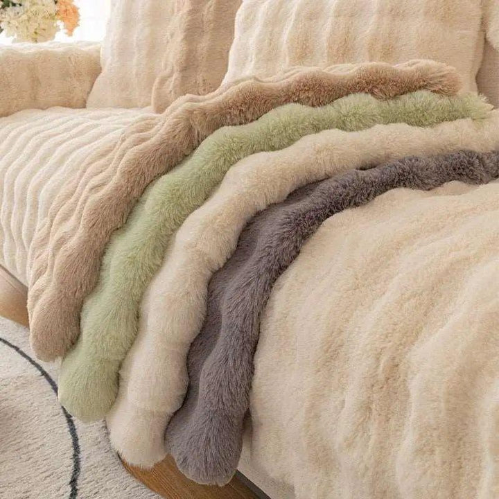 Sofia - Universal Plush Sofa Cover L Shape - Winter Warm Soft | Stornfield