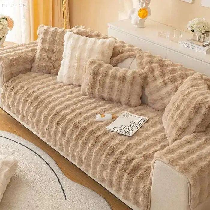 Sofia - Universal Plush Sofa Cover L Shape - Winter Warm Soft | Stornfield