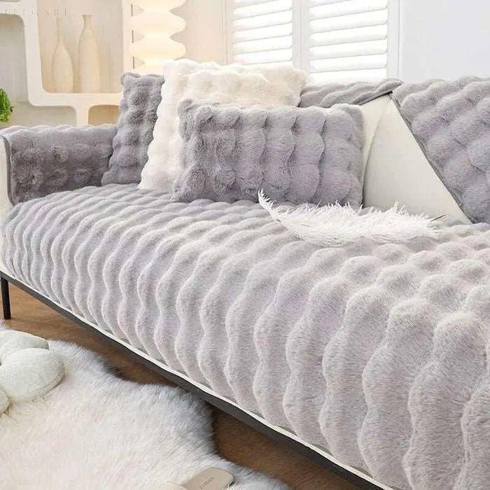 Sofia - Universal Plush Sofa Cover L Shape - Winter Warm Soft | Stornfield