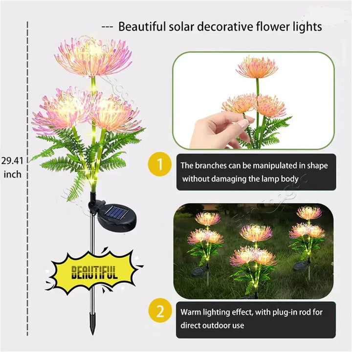Solar Illuminating Flowers for Outdoors – 2 Packs of LED Garden Lighting | Stornfield