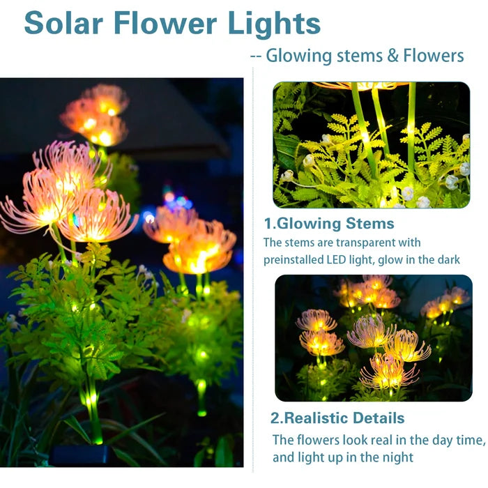 Solar Illuminating Flowers for Outdoors – 2 Packs of LED Garden Lighting | Stornfield