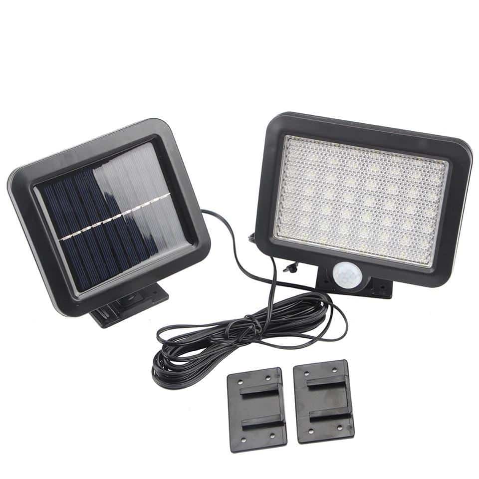 LED lamp black (square) with motion sensor - Solar | Stornfield
