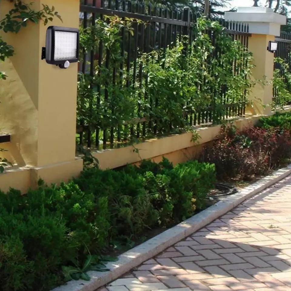 LED lamp black (square) with motion sensor - Solar | Stornfield