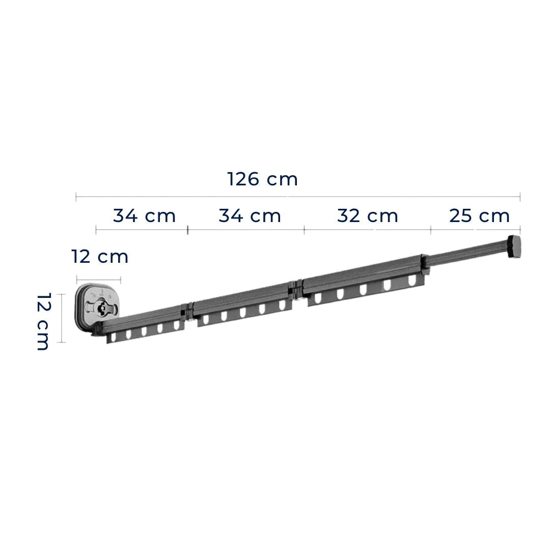 SpaceEase | Foldable Clothes Hanger – Retractable Wall Rack – Stainless Steel – Ideal for Small Spaces Stornfield