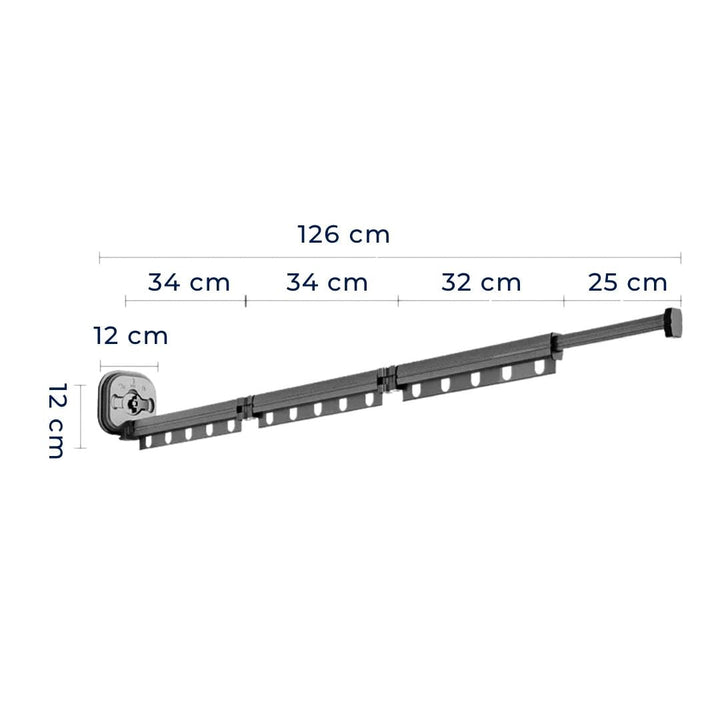 SpaceEase | Foldable Clothes Hanger – Retractable Wall Rack – Stainless Steel – Ideal for Small Spaces Stornfield