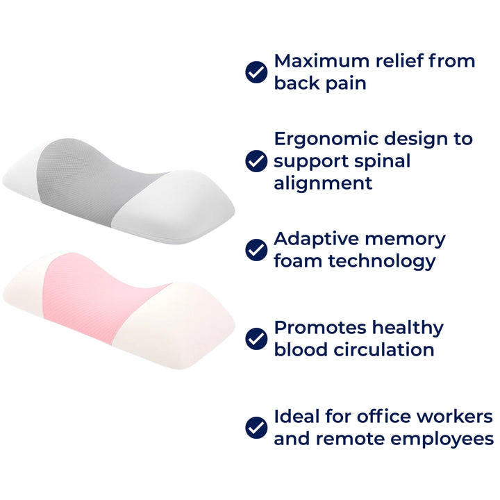 SpineEase | Lumbar Support Memory Cushion – Back Pain Relief – Breathable Cover – Ergonomic Sleep Aid Stornfield