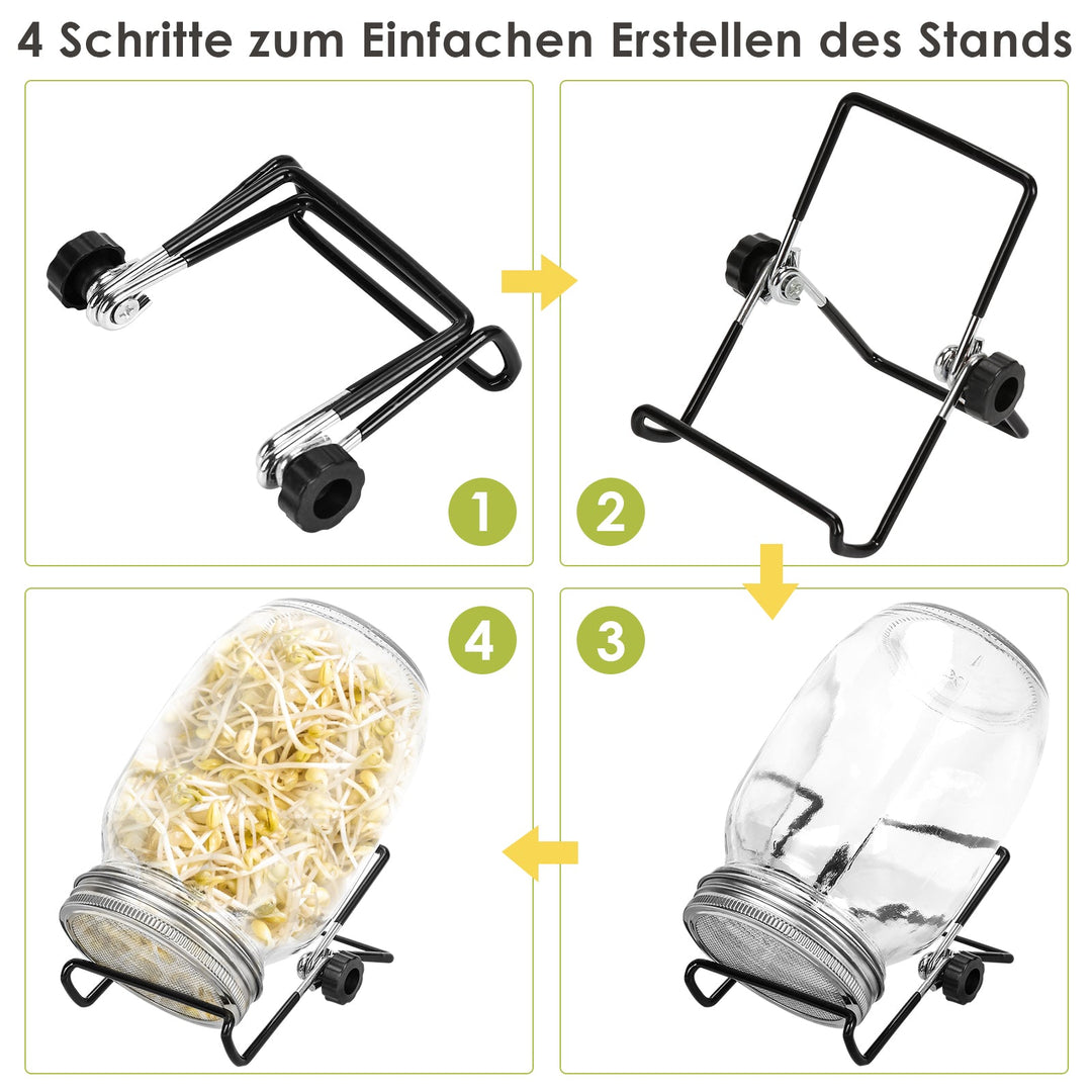 Sprouting glass germination glass 2pcs with lid & sieve 950ML | Stornfield