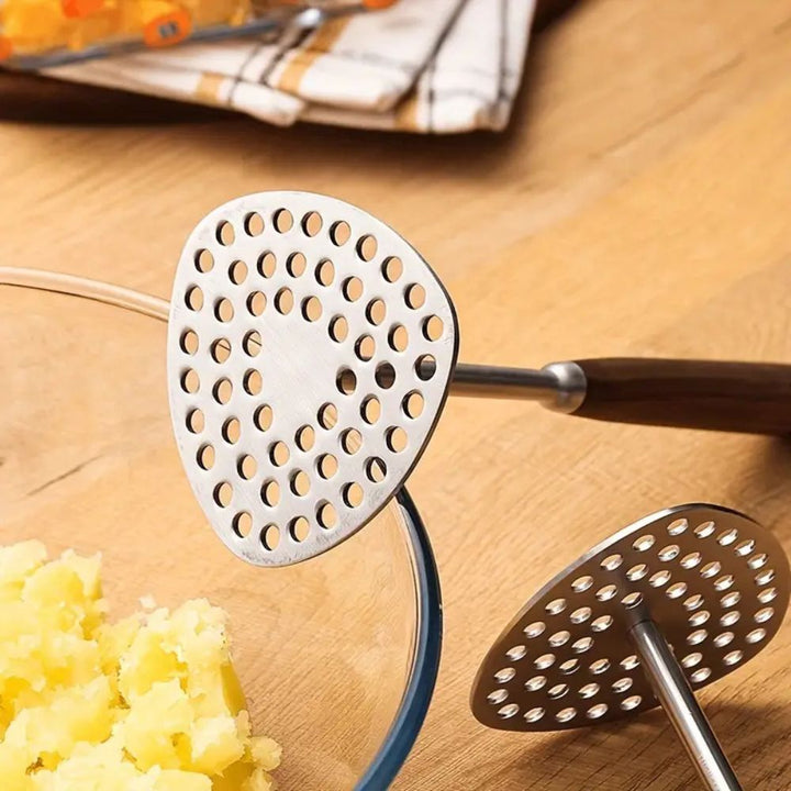 PureGrip Potato Masher Stainless Steel 304 With Wooden Handle | Stornfield