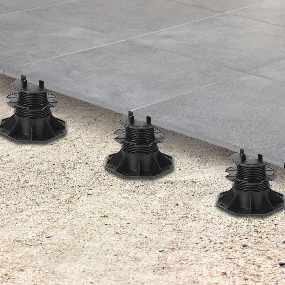 Adjustable pedestal height plate supports | Stornfield