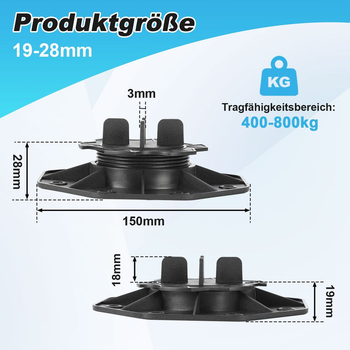 Adjustable pedestal height plate supports | Stornfield