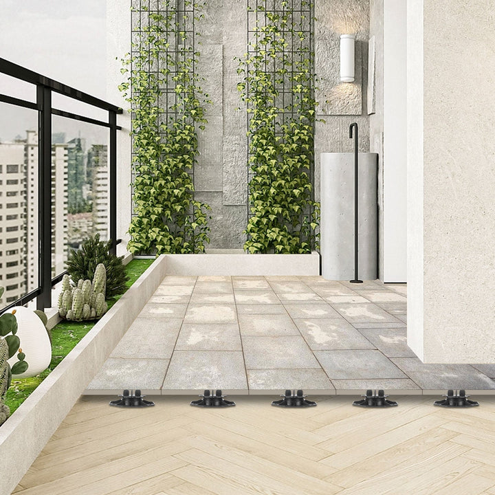 Adjustable pedestal height plate supports | Stornfield