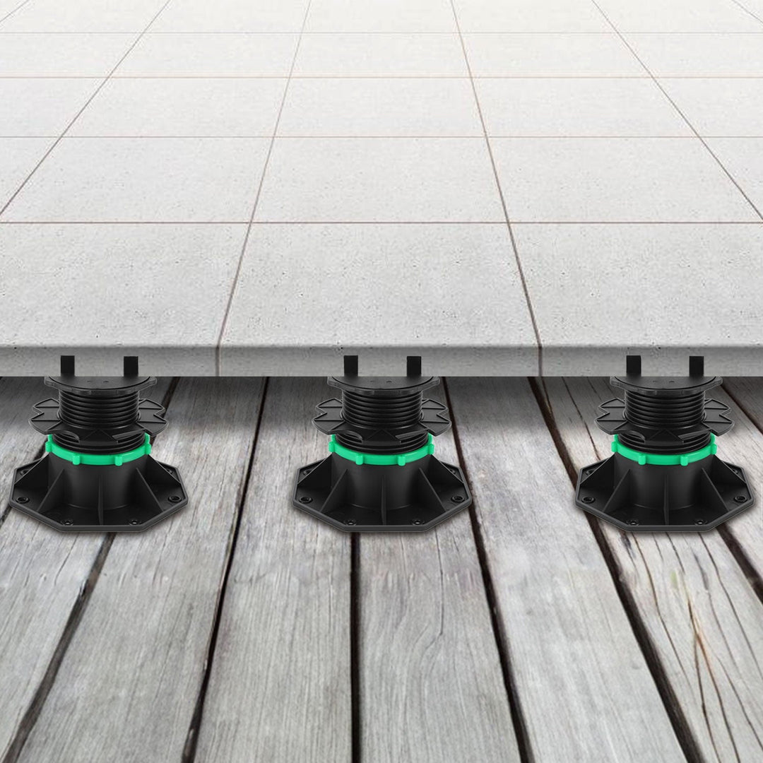 Adjustable pedestal height plate supports | Stornfield