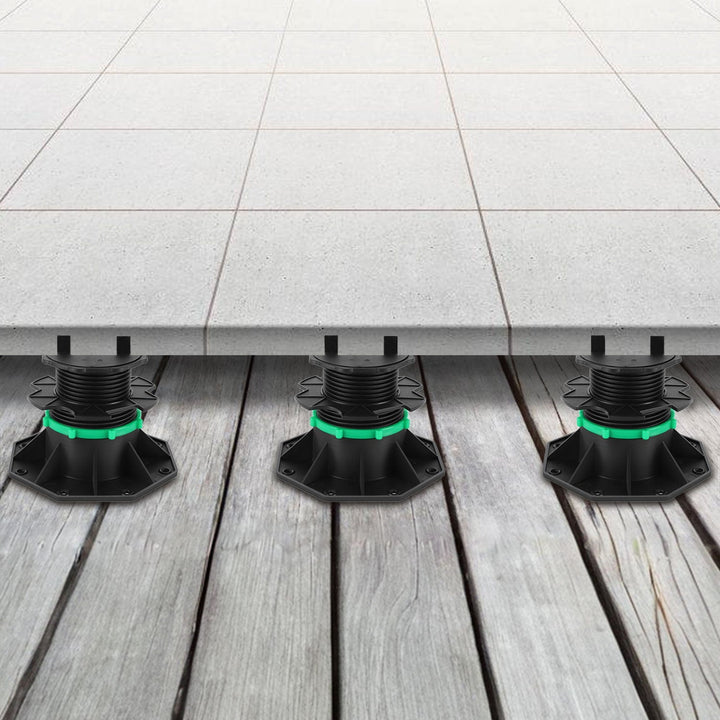 Adjustable pedestal height plate supports | Stornfield