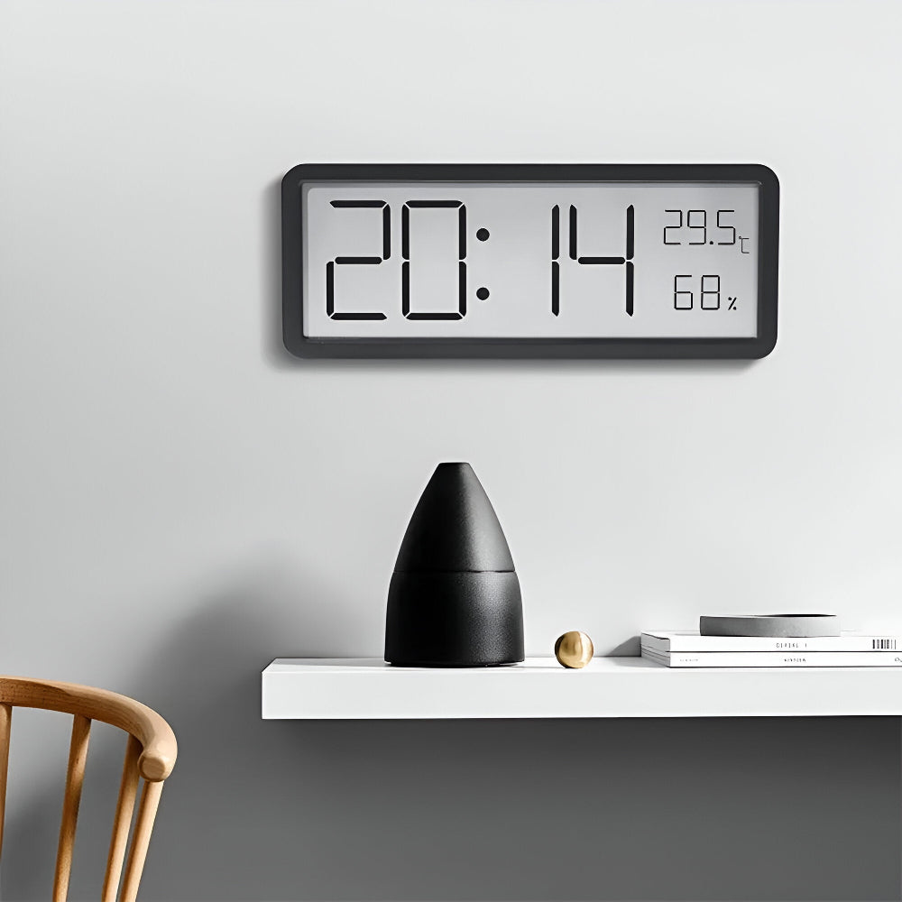 Digital LED Wall Clock – Large Display with Temperature and Humidity | Stornfield