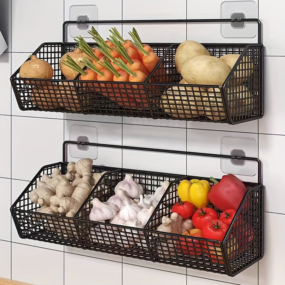 Stornfield | StorGrid – Modern Wall-Mounted Wire Storage Basket for Kitchen Organisation