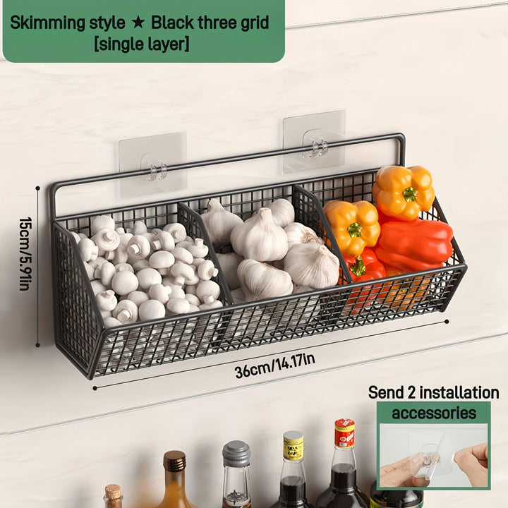 Stornfield | StorGrid – Modern Wall-Mounted Wire Storage Basket for Kitchen Organisation