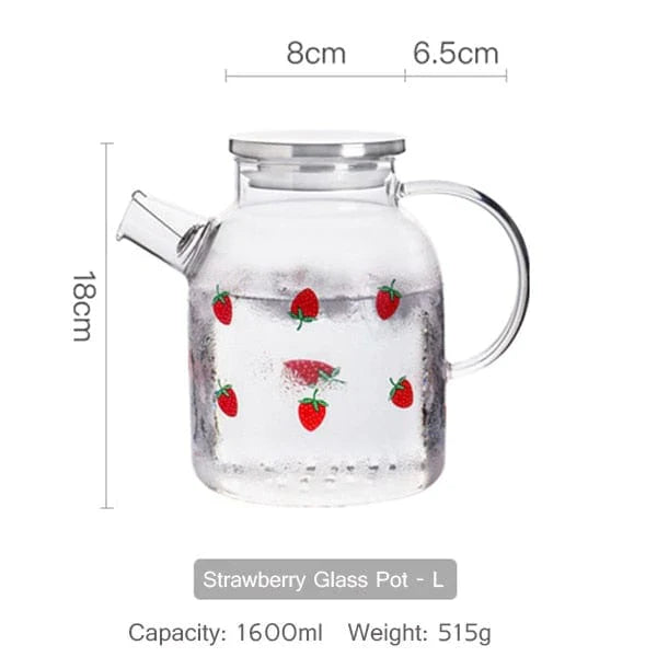 Strawberry glass teapot | Stornfield
