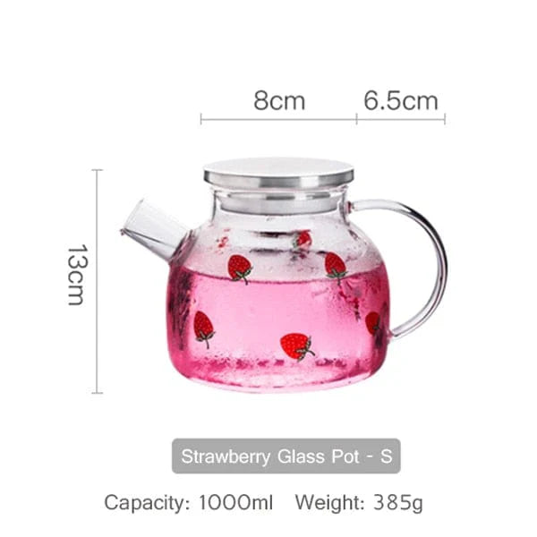 Strawberry glass teapot | Stornfield