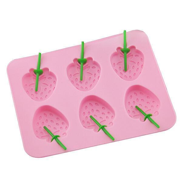 Strawberry Silicone Ice Mold With Stem Handles | Stornfield
