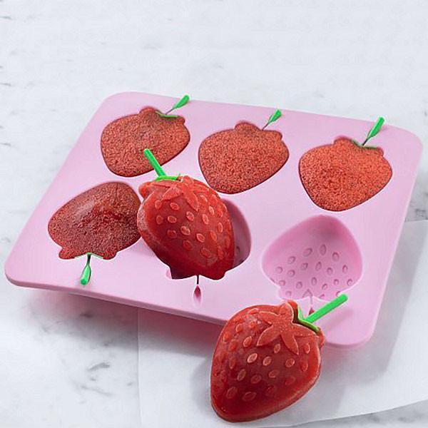 Strawberry Silicone Ice Mold With Stem Handles | Stornfield