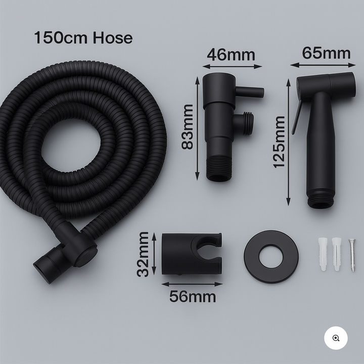 Stainless Steel Bidet Sprayer AquaNova – Hygienic Toilet Shower Spray with Wall Holder | Stornfield