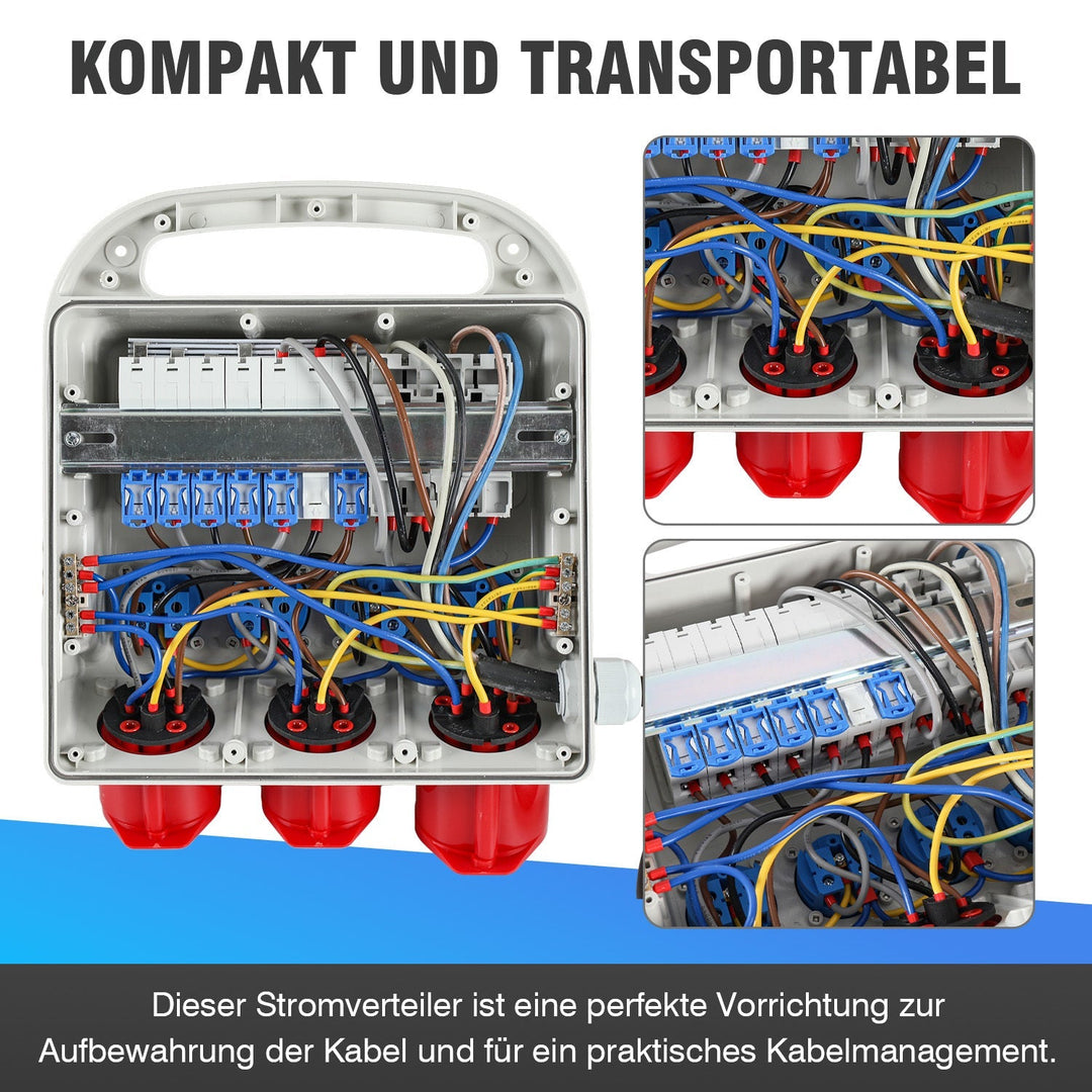 Power distributor RCD 2 x CEE 400V/16A + 4 x 230V Schuko 5 pole | Stornfield